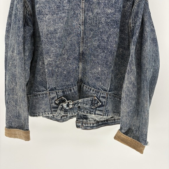 Vintage 60s Levis Denim Chore Distressed A-2 Bomber Buckle Back Retro USA XL - Picture 13 of 14